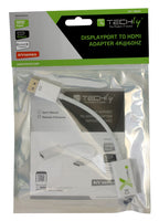 Techly Adapter - DisplayPort 1.2 Stecker 4K 60Hz auf HDMI 15 cm
