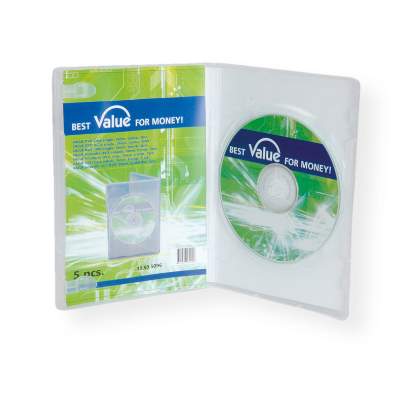 VALUE DVD Jewel Case - Kapazität: 1 CD/DVD - durchsichtig (Packung mit 5)
