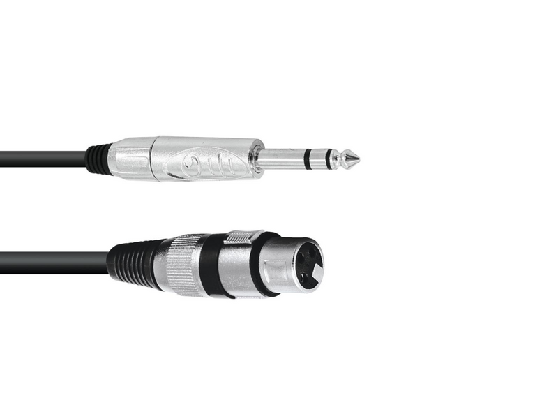 Omnitronic 30225182 XLR Adapterkabel[1x XLR-Buchse 3 polig - 1x Klinkenstecker 6.3 mm - Audio/Multimedia - 2 m
