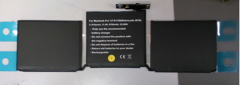 MicroBattery CoreParts - Laptop-Batterie (gleichwertig mit: Apple A1708) Lithium-Polymer 4700 mAh 52 Wh - für Apple MacBook Pro with Retina display 13.3" (Late 2016)