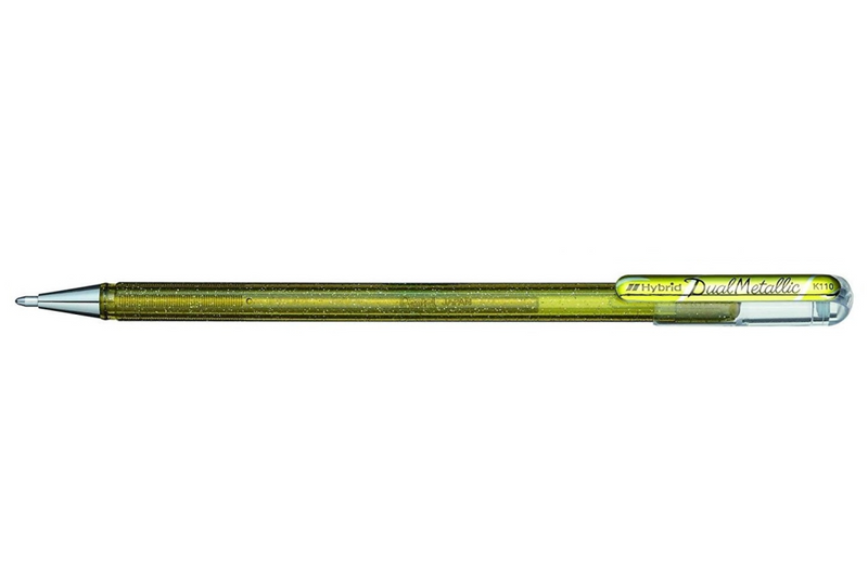 Pentel Hybrid Dual Metallic - Verschlossener Gelschreiber - Gold - Metallisch - Gold - Metallisch - Kunststoff - Fein - 1 mm