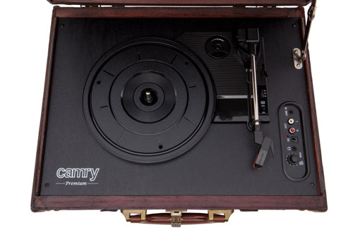 Camry CR1149 - Audio-Plattenspieler mit Riemenantrieb - Halbautomatisch - Schwarz - Braun - MDF - 45 RPM - 33,45,78 RPM
