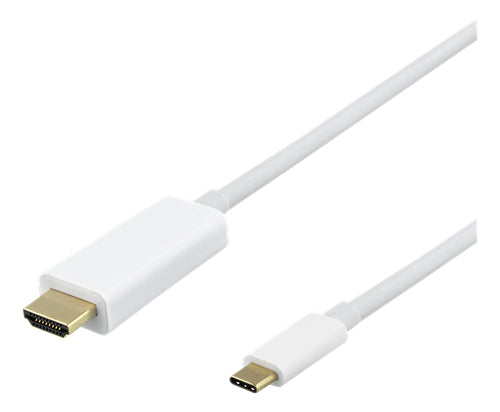 Deltaco USB-C to HDMI cable 1.5m 4K HDCP 2.2 3D white
