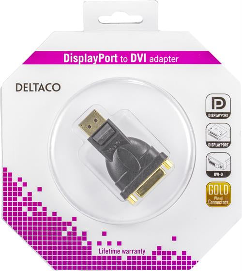 Deltaco Kbl Adapter DisplayPort ha-DVI-D Single Link ho