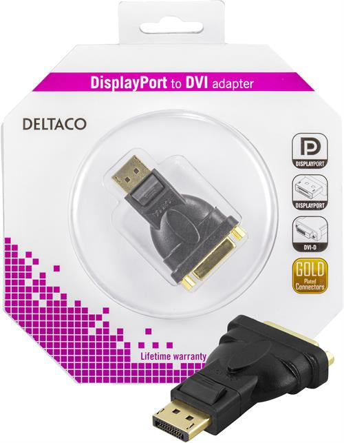 Deltaco Kbl Adapter DisplayPort ha-DVI-D Single Link ho