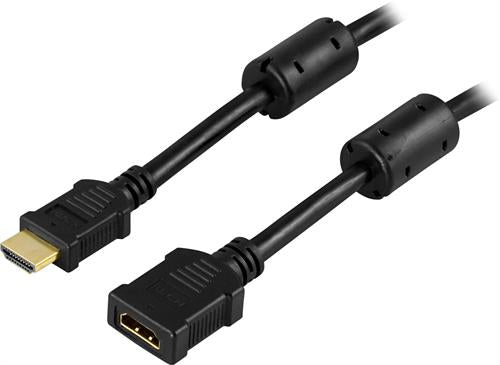 Deltaco HDMI-122 - 2 m - HDMI Typ A (Standard) - HDMI Typ A (Standard) - Schwarz