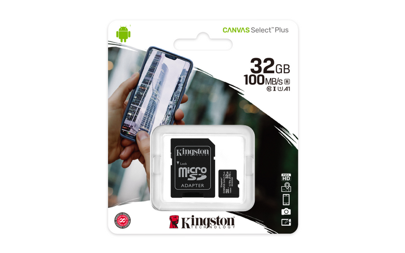 Kingston Canvas Select Plus - Flash-Speicherkarte (microSDHC/SD-Adapter inbegriffen)