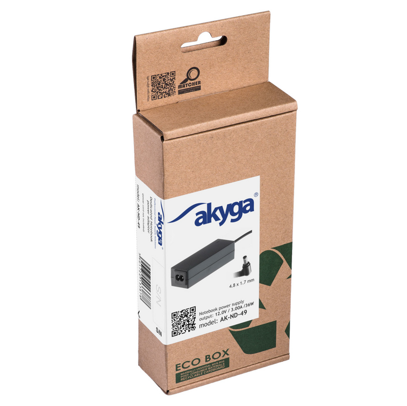 Akyga AK-ND-49 power adapter/inverter Indoor 36 W Black - Netzteil