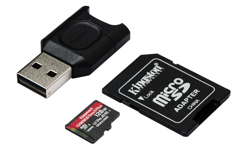 Kingston Canvas React Plus - Flash-Speicherkarte (microSDXC-an-SD-Adapter inbegriffen)
