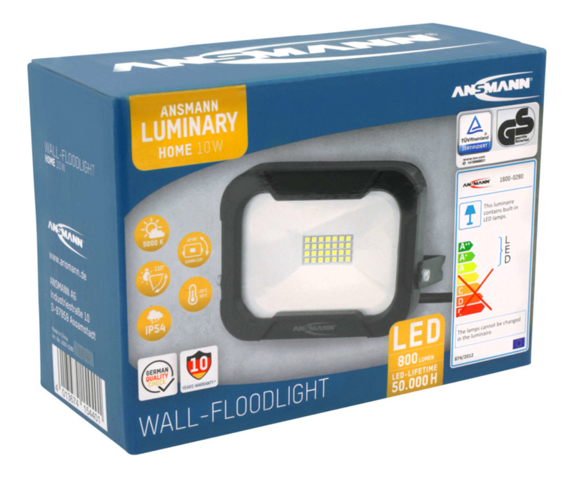 Ansmann WFL800 - 10 W - LED - 1 Glühbirne(n) - Schwarz - LED - Weiß