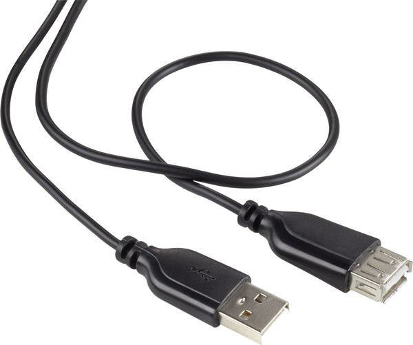 Renkforce Cavo USB 2.0 Spina USB-A Presa USB-A 1.00 m Nero rivestimento super