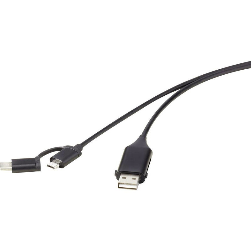 Renkforce Cavo USB 2.0 Spina USB-A USB-C USB-Micro-B 1.00 m Nero con