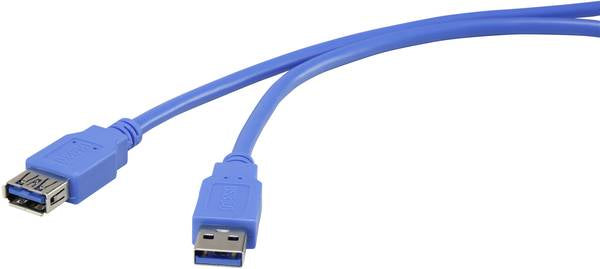 Renkforce Cavo USB 3.2 Gen1 3.0 Spina USB-A Presa USB-A 1.00 m Blu contatti