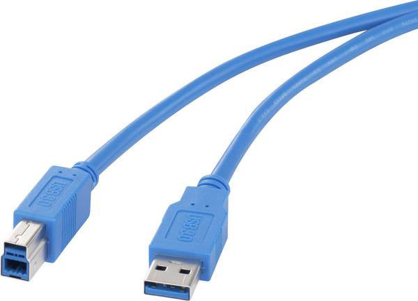 Renkforce Cavo USB 3.2 Gen1 3.0 Spina USB-A USB-B 1.80 m Blu contatti