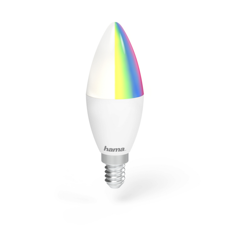 Hama WLAN-LED-Lampe, E14, 5,5W, RGBW, ohne Hub, für Sprach-/App-Steuerung