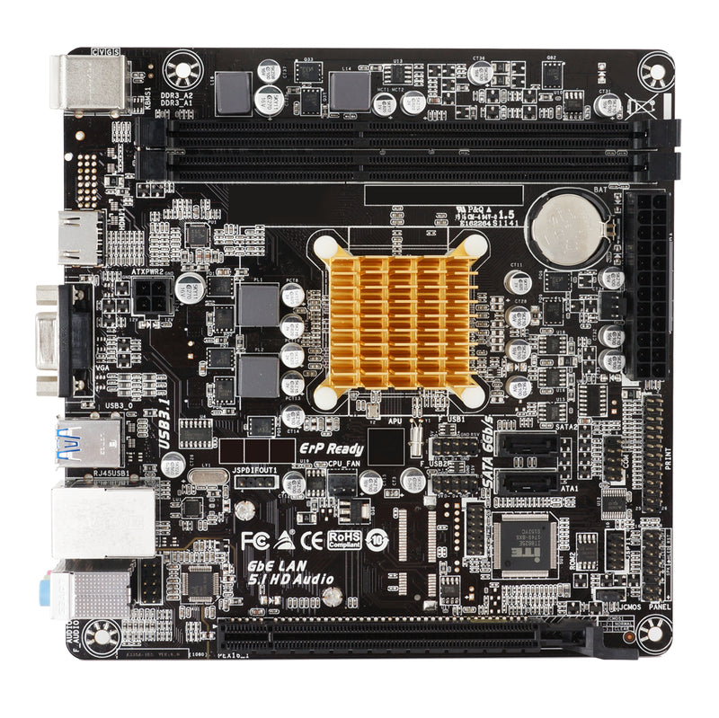 Biostar A68N-2100K - Motherboard - Mini-ITX - AMD E1 6010 - USB 3.2 Gen 1 - Gigabit LAN - Onboard-Grafik - HD Audio (8-Kanal)