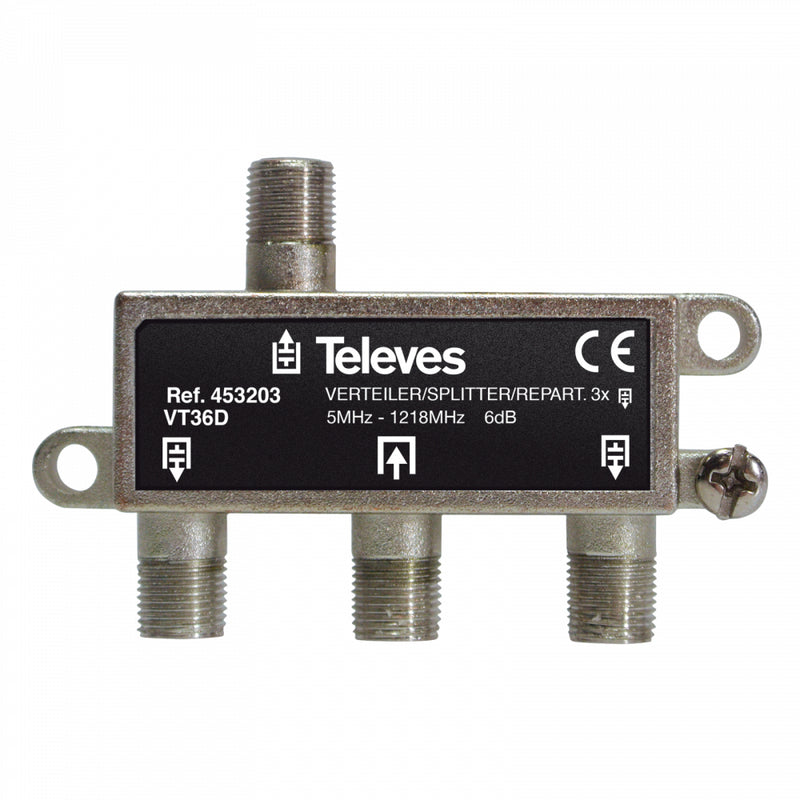 Televes Verteiler VT36D 3fach 5-1218MHz VD 6dB
