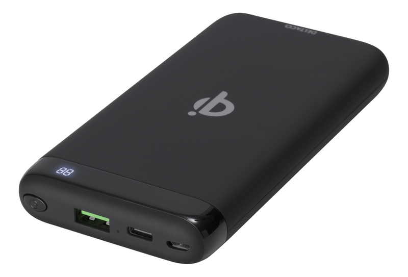 Deltaco power bank 10 000 mAh Qi 10 W USB-C PD USB-A fast charging