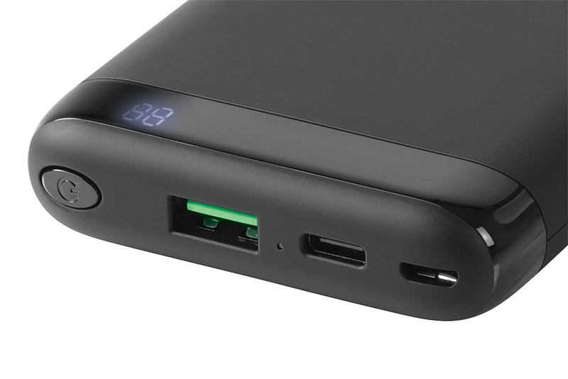 Deltaco power bank 10 000 mAh Qi 10 W USB-C PD USB-A fast charging