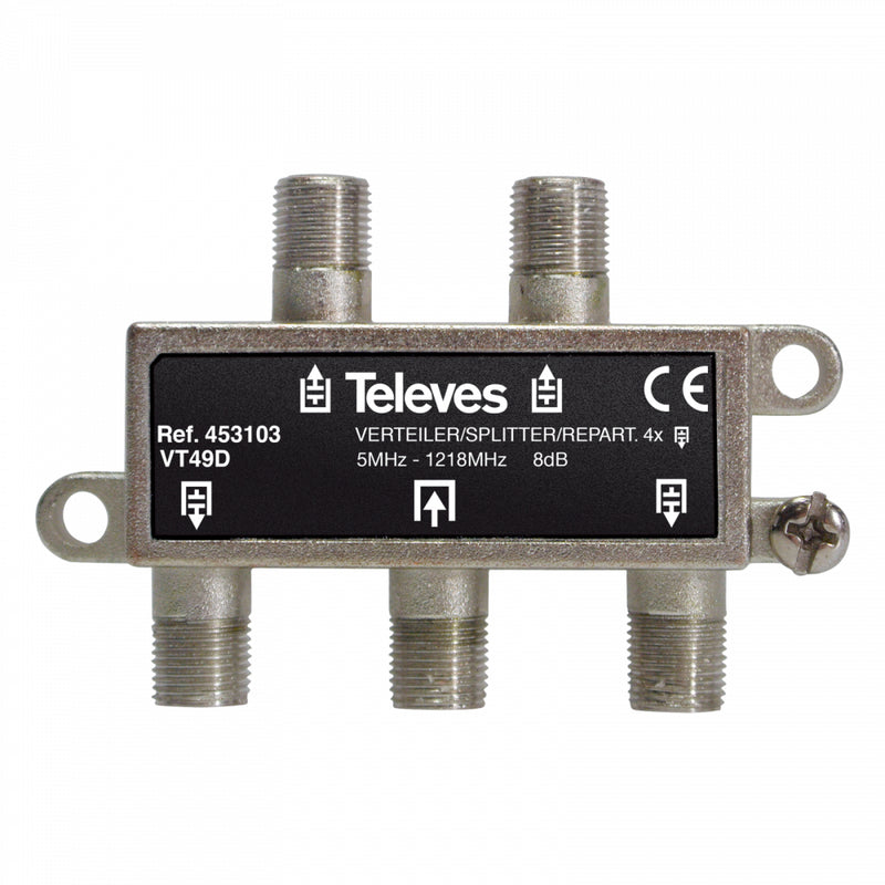 Televes Verteiler VT49D 4fach 5-1218MHz VD 9dB
