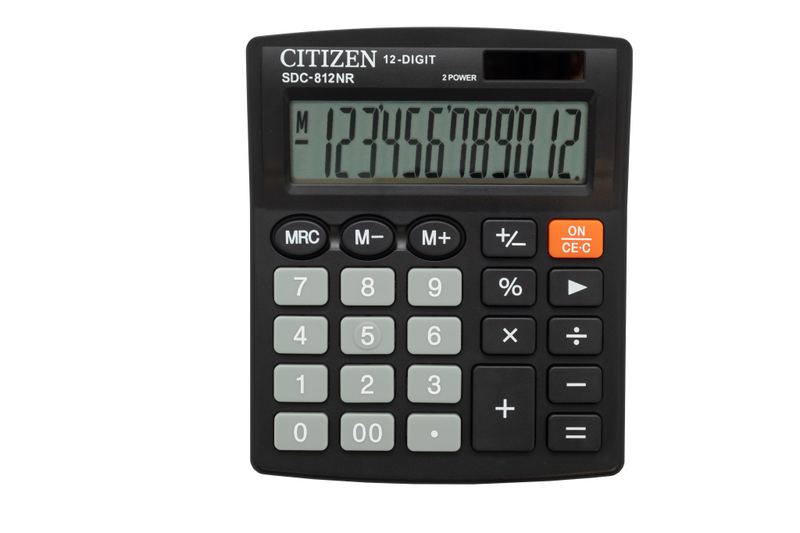 Citizen Tischrechner SDC-812NR 12stellig schwarz