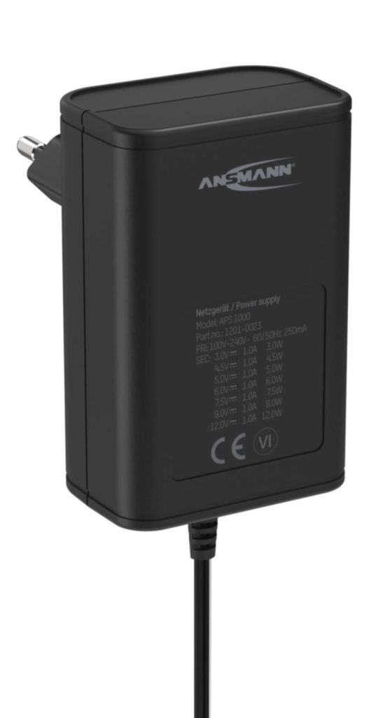 Ansmann APS 1000 - Netzteil - 12 Watt - 1 A - Schwarz
