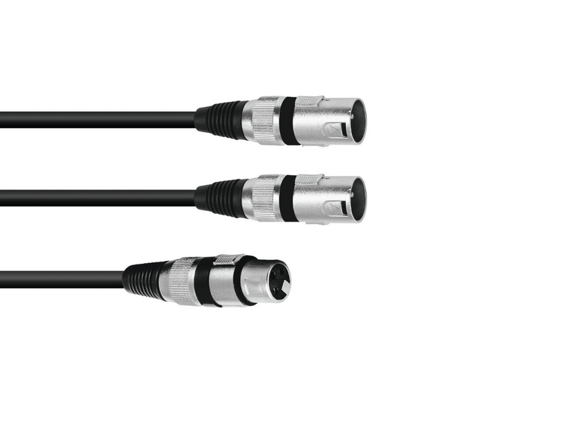 Omnitronic 30225206 XLR Adapterkabel[1x XLR-Buchse 3 polig - 2x XLR-Stecker 3 polig] 3.00 m - Audio/Multimedia - 3 m