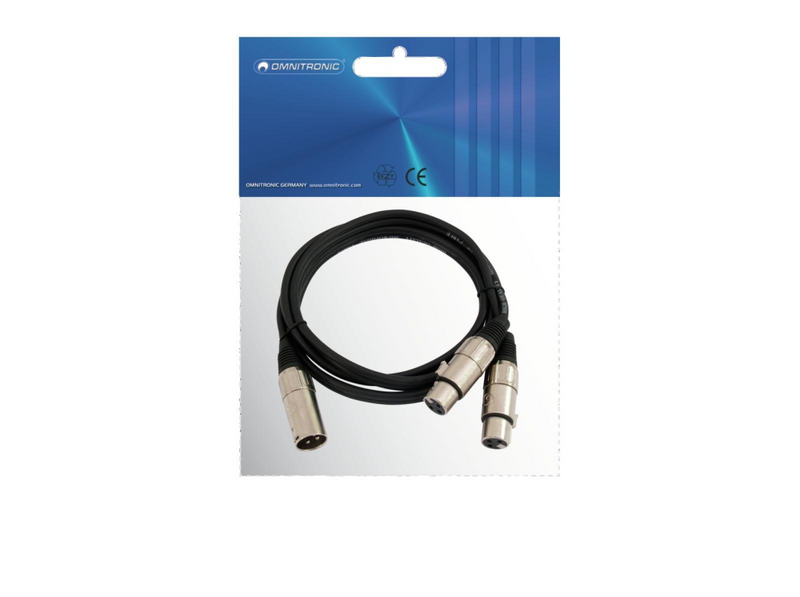 Omnitronic 30225211 XLR Adapterkabel[1x XLR-Stecker 3 polig - 2x XLR-Buchse 3 polig] 3.00 m - Audio/Multimedia - 3 m