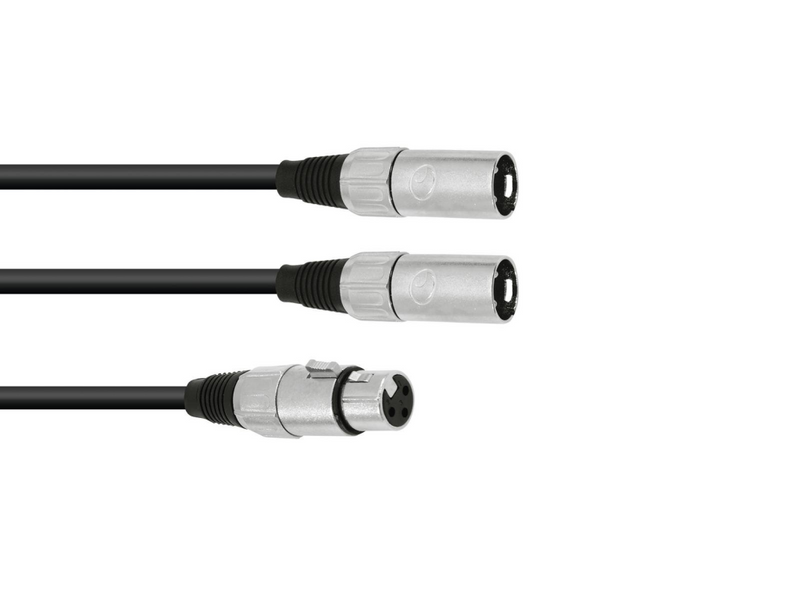 Omnitronic 30225204 XLR Adapterkabel[1x XLR-Buchse 3 polig - 2x XLR-Stecker 3 polig] 1.00 m - Audio/Multimedia - 1 m