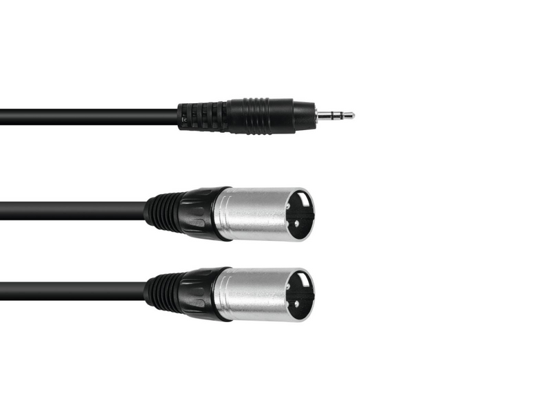 Omnitronic 30225157 XLR Adapterkabel[1x Klinkenstecker 3.5 mm - 2x XLR-Stecker 3 polig] 3.00 m - Audio/Multimedia - 3 m