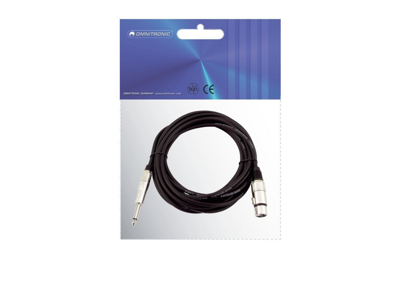 Omnitronic 3022516M XLR Adapterkabel[1x XLR-Buchse 3 polig - 1x Klinkenstecker 6.3 mm mono] - Audio/Multimedia - 2 m