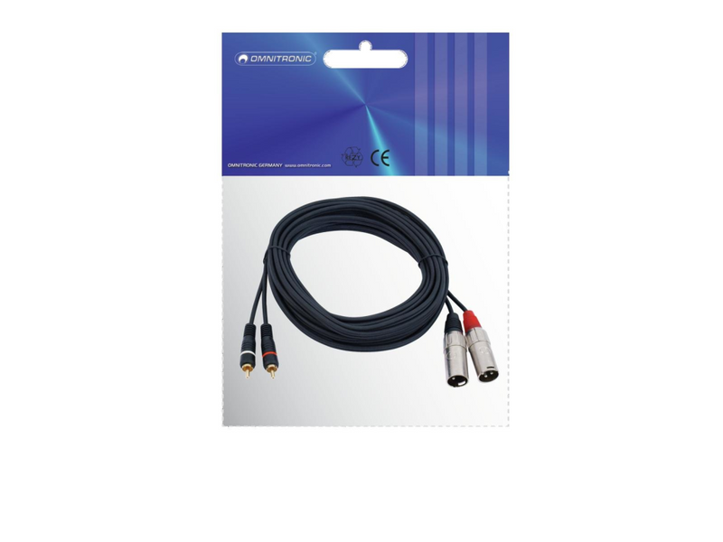 Omnitronic 3022522E XLR Adapterkabel[2x XLR-Stecker 3 polig - 2x Cinch-Stecker] 6.00 m - Audio/Multimedia - 6 m
