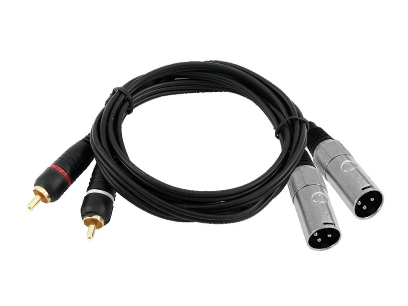 Omnitronic 3022522D XLR Adapterkabel[2x XLR-Stecker 3 polig - 2x Cinch-Stecker] 3.00 m - Audio/Multimedia - 3 m