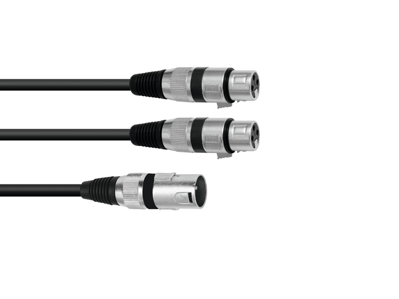 Omnitronic 30225210 XLR Adapterkabel[1x XLR-Stecker 3 polig - 2x XLR-Buchse 3 polig] 1.50 m - Audio/Multimedia - 1,5 m