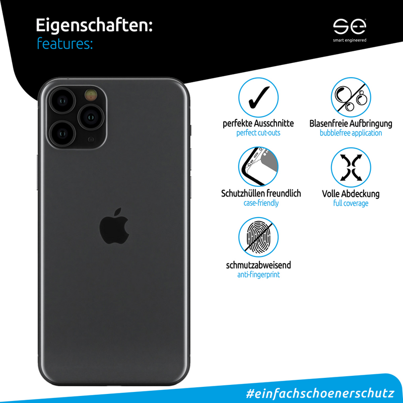 smart.engineered SE0-B0102-0084-19-M - Matter Bildschirmschutz - Apple - iPhone 11 Pro - Staubresistent - Kratzresistent - Transparent - 2 Stück(e)