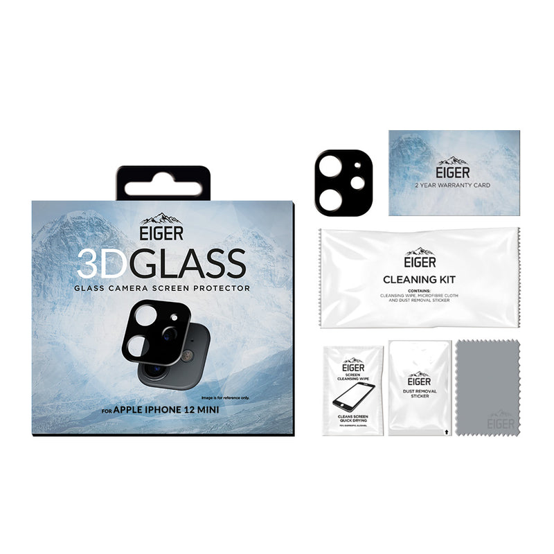 Eiger 3D GLASS - Schwarz - Transparent - Gehärtetes Glas - 0,33 mm - Apple - iPhone 12 Mini - 9H
