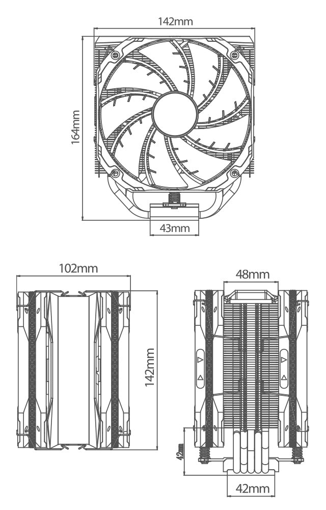 Deepcool R-AS500-BKNLMP-G - Kühler - 14 cm - 500 RPM - 1200 RPM - 29,2 dB - 31,5 dB