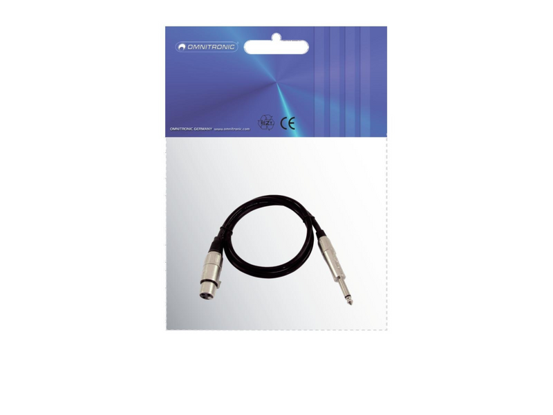 Omnitronic 3022516L XLR Adapterkabel[1x XLR-Buchse 3 polig - 1x Klinkenstecker 6.3 mm mono]