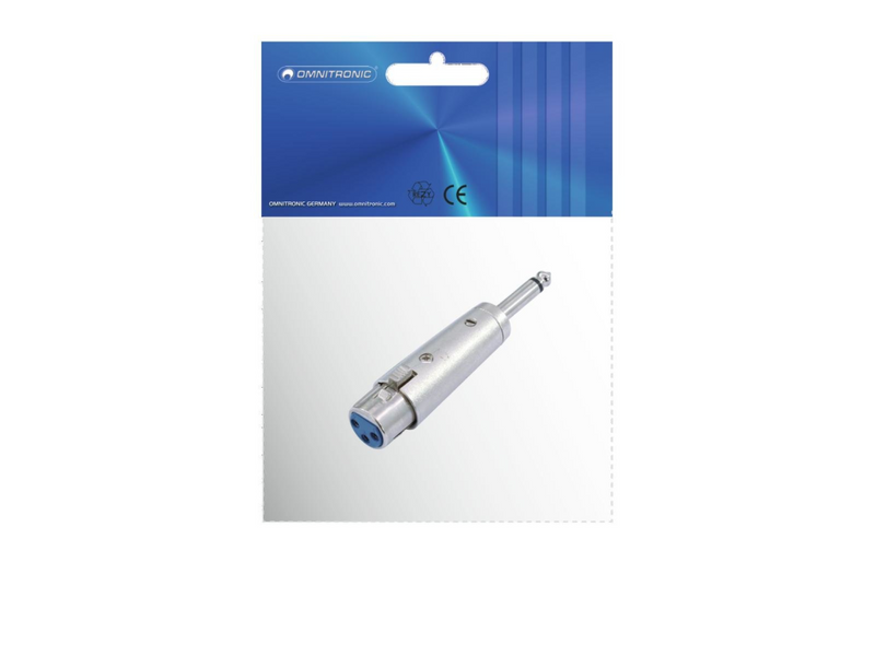 Omnitronic 30226400 XLR Adapter[1x XLR-Buchse 3 polig - 1x Klinkenstecker 6.3 mm mono] - Kabel - Audio/Multimedia
