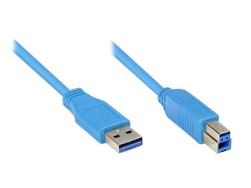 Exsys Anschlusskabel USB 3.0 Stecker A an B 0.5m blau EX-K1620-0 - Digital/Daten