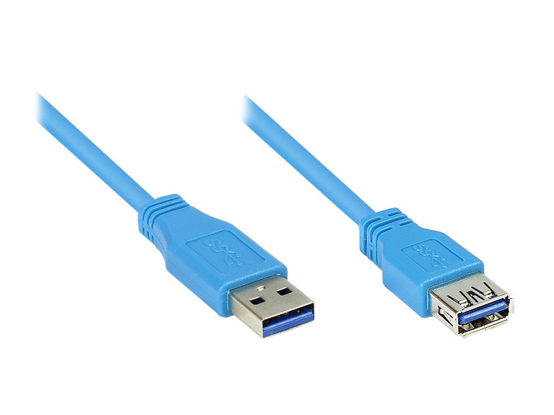 Exsys Verlängerung USB 3.0 Stecker A an Buchse A blau 1m EX-K1630-1 - Digital/Daten