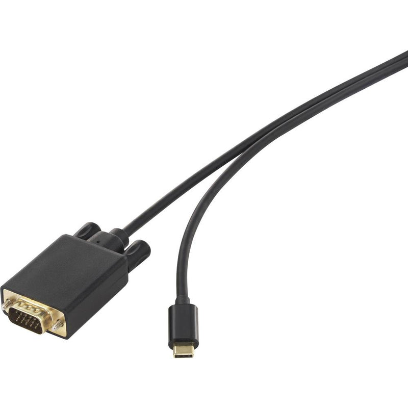 Renkforce USB VGA Anschlusskabel 0.50 m RF-4535918 Black[1x USB-C Stecker - 1x