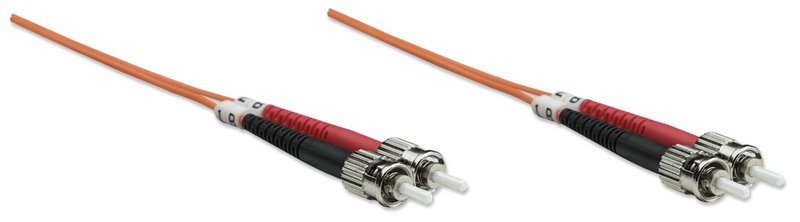 IC Intracom Intellinet Fiber Optic Patch Cable, OM1, ST/ST, 2m, Orange, Duplex, Multimode, 62.5/125 µm, LSZH, Fibre, Lifetime Warranty, Polybag - Patch-Kabel - ST multi-mode (M)