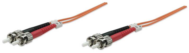 IC Intracom Intellinet Fiber Optic Patch Cable, OM1, ST/ST, 2m, Orange, Duplex, Multimode, 62.5/125 µm, LSZH, Fibre, Lifetime Warranty, Polybag - Patch-Kabel - ST multi-mode (M)