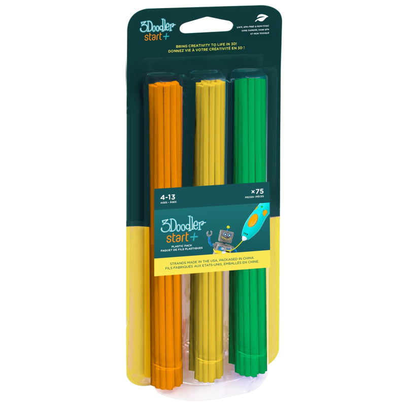 3Doodler Start Filament Mix 2 orange gelb grün 75 Stück