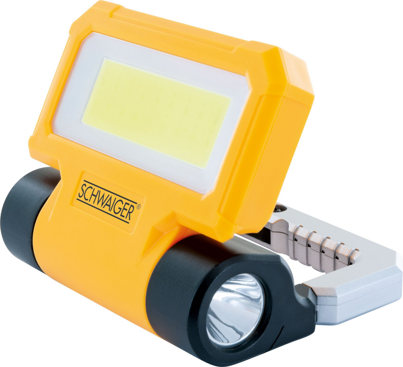 Schwaiger Arbeitsleuchte mit Taschenlampe 3W IP44 schw/gelb