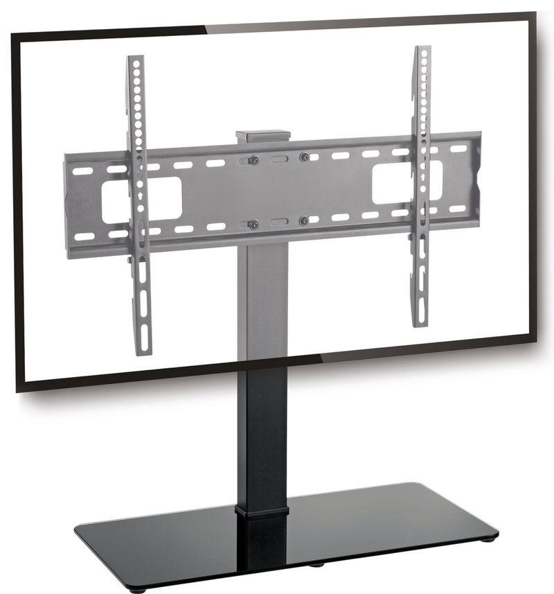 Schwaiger Aufstellung - für LCD-TV / gekrümmter LCD-TV - Kunststoff, Temperglas, massiver Stahl - Schwarz - Bildschirmgröße: 94-177.8 cm (37"-70")