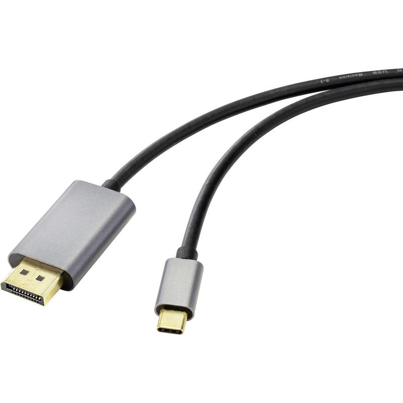 Renkforce DisplayPort Anschlusskabel 1.00 m RF-4600984 1.4 Schwarz[1x USB-C - Digital/Daten - Digital/Display/Video