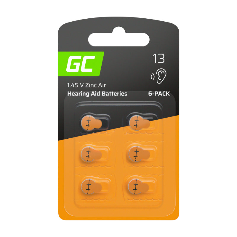 Green Cell 6x Battery for hearing aid Type 13 P13 PR48 ZL2 ZincAir - Batterie - 280 mAh