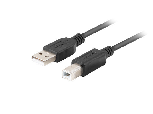 Lanberg CA-USBA-15CU-0010-BK kabel USB 1m 2.0 A->USB-B Black - Kabel - Digital/Daten
